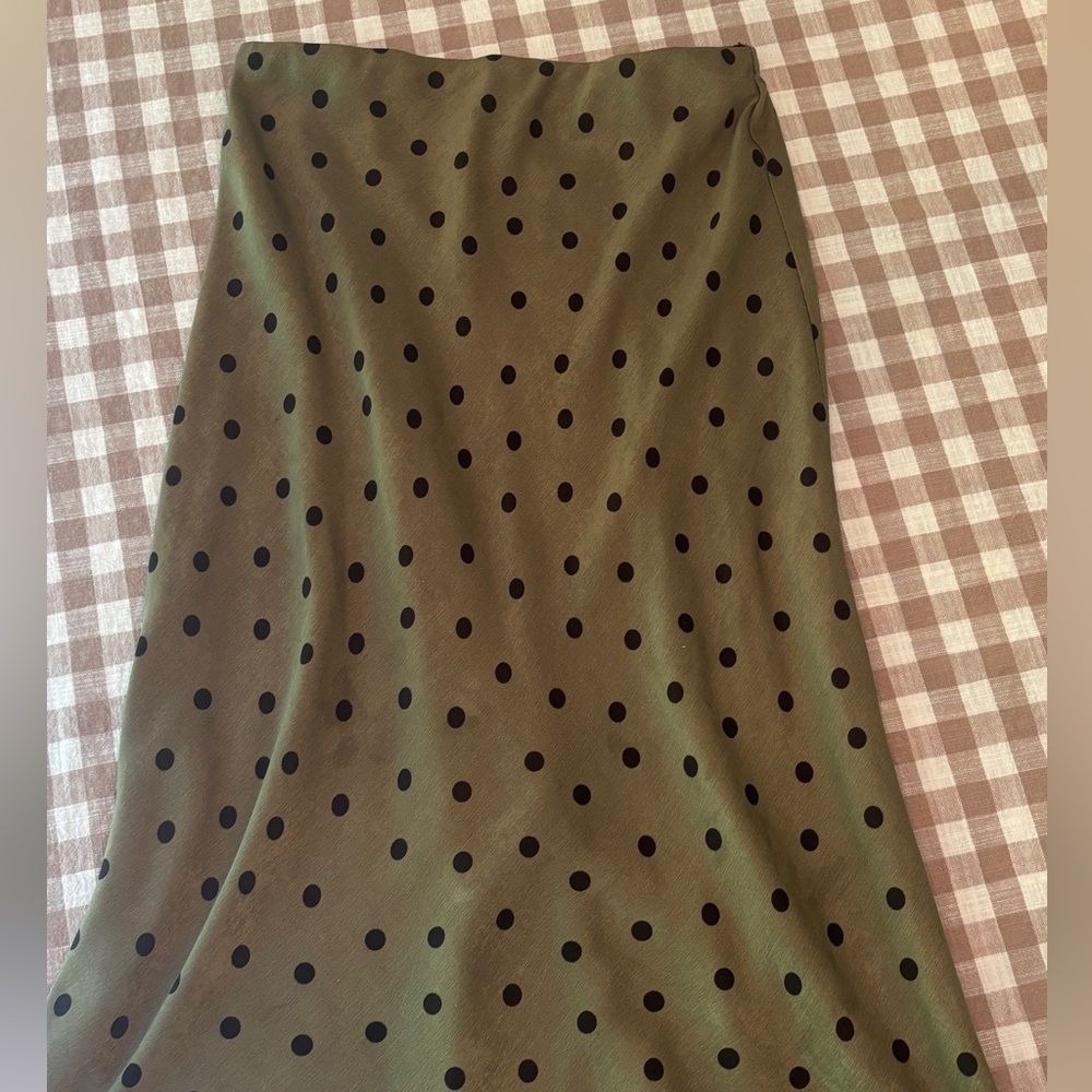 Alya Black and Green Midi A-Line Skirt
